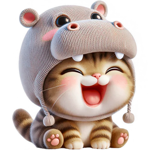 Эмодзи Котик бегемотик