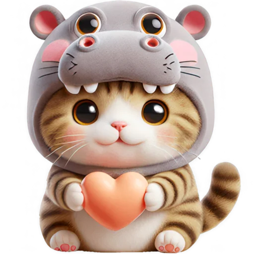 Эмодзи Котик бегемотик