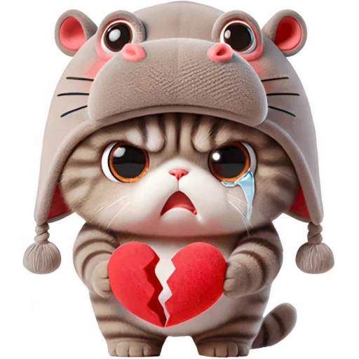 Эмодзи Котик бегемотик