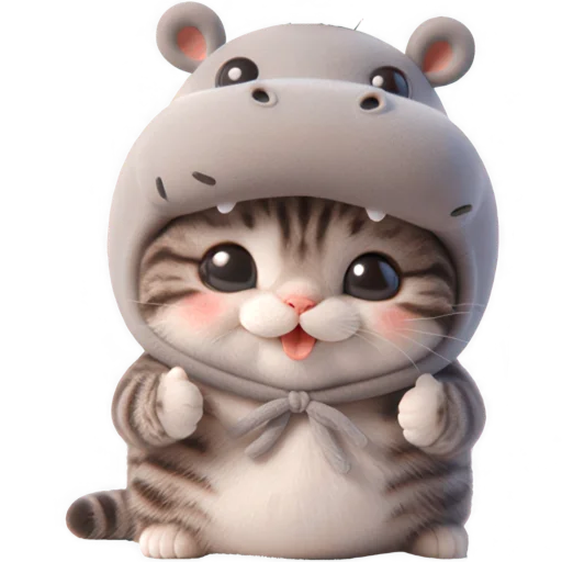 Эмодзи Котик бегемотик