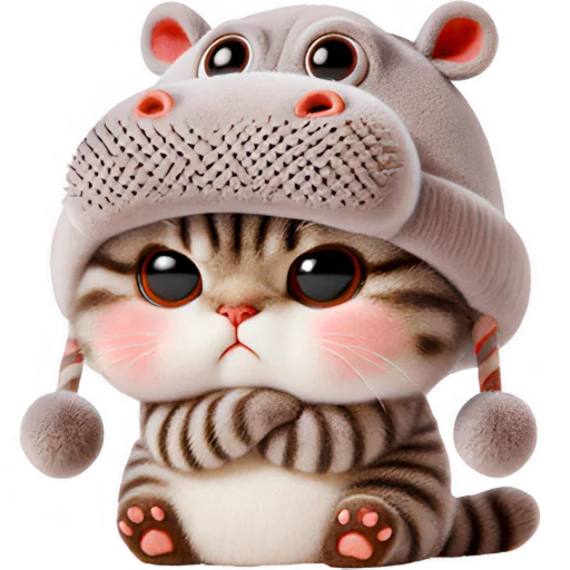 Эмодзи Котик бегемотик