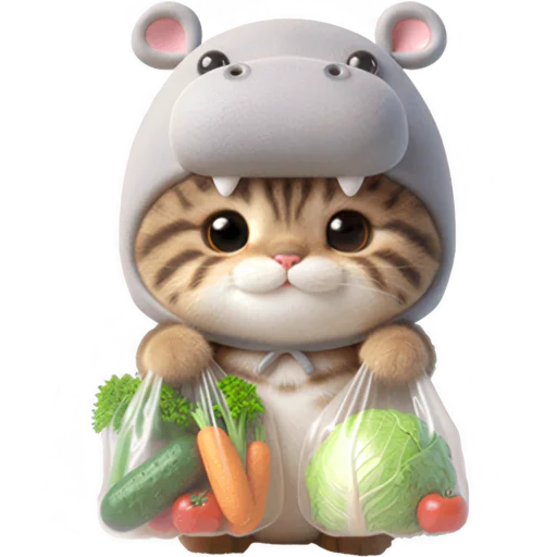 Эмодзи Котик бегемотик