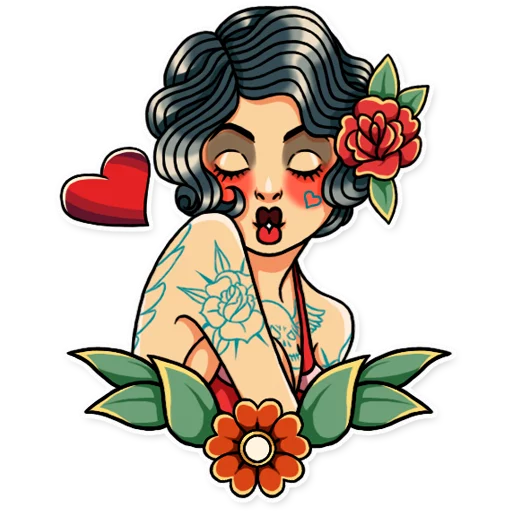 Эмодзи Tattoo Girl