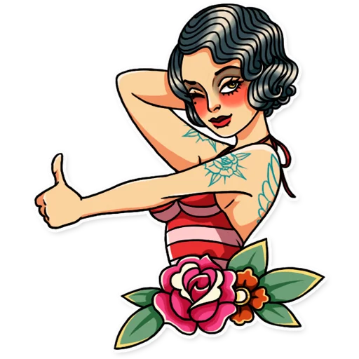 Эмодзи Tattoo Girl
