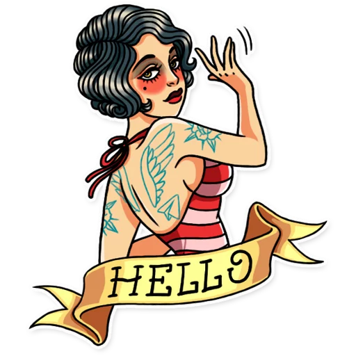 Эмодзи Tattoo Girl