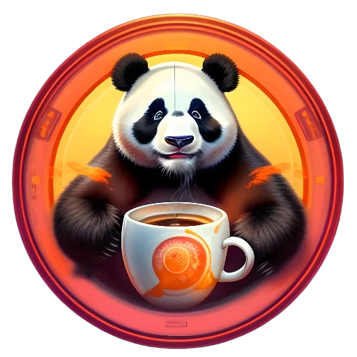 Эмодзи Панды в кружках
