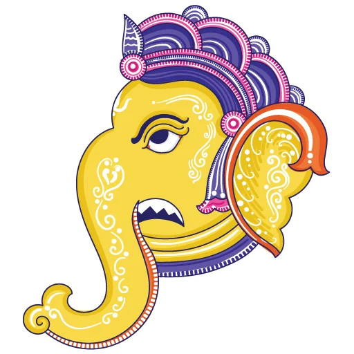 Эмодзи Funky Pattachitra Ganesha