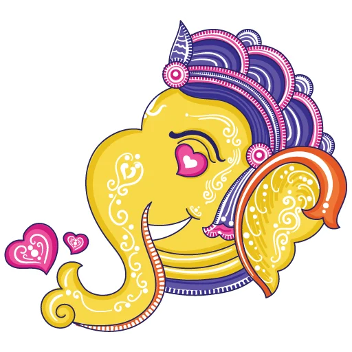 Эмодзи Funky Pattachitra Ganesha