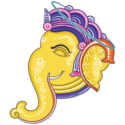 Эмодзи Funky Pattachitra Ganesha