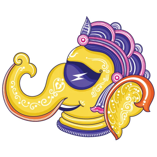 Эмодзи Funky Pattachitra Ganesha