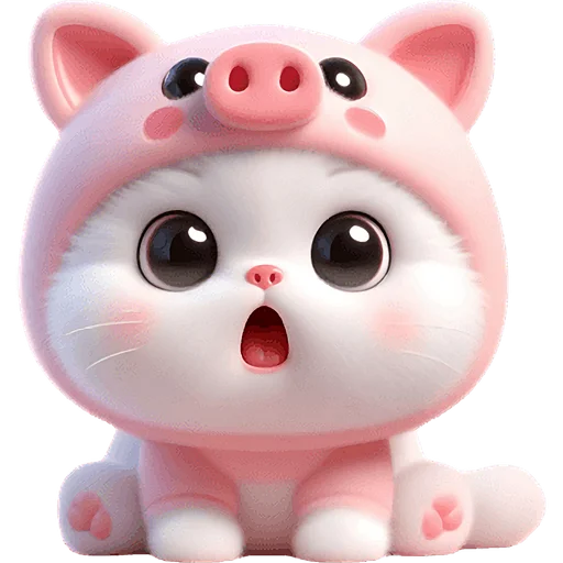 Эмодзи Хрюшка котик