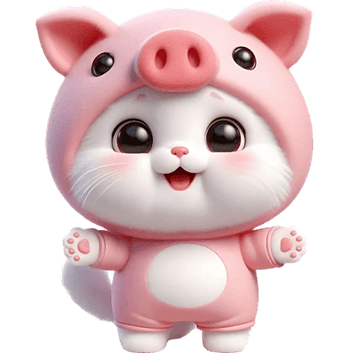 Эмодзи Хрюшка котик