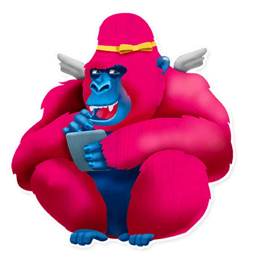 Эмодзи Pink Gorilla