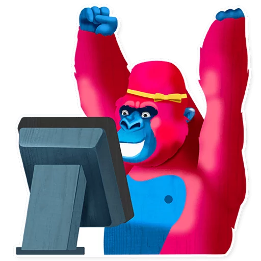 Эмодзи Pink Gorilla