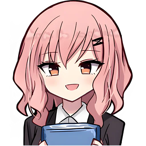 Эмодзи Розоволосая тян