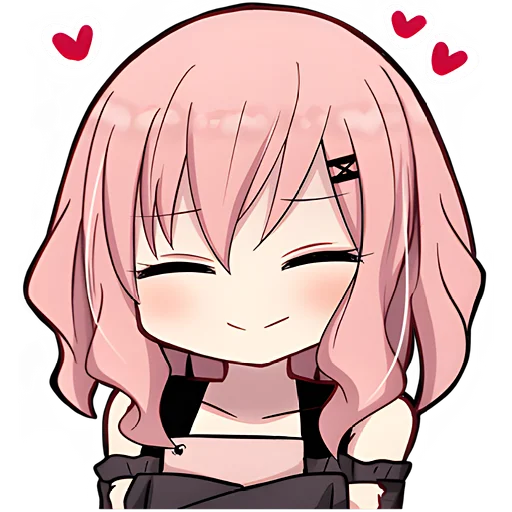 Эмодзи Розоволосая тян