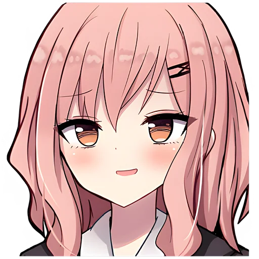 Эмодзи Розоволосая тян