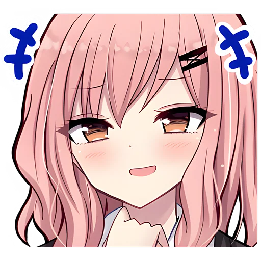 Эмодзи Розоволосая тян