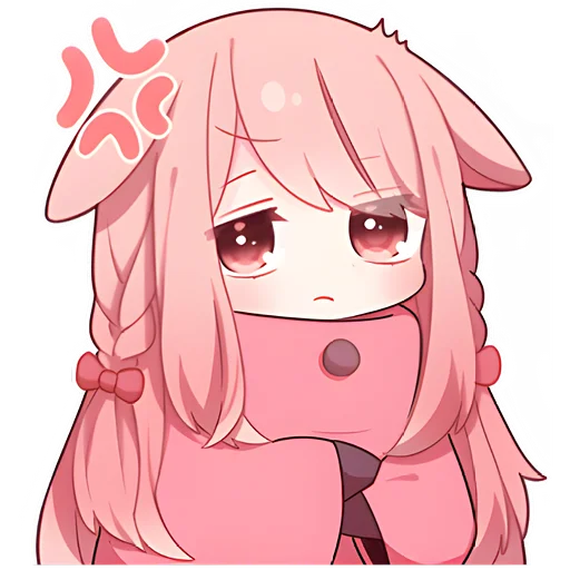 Эмодзи Розовая зайка