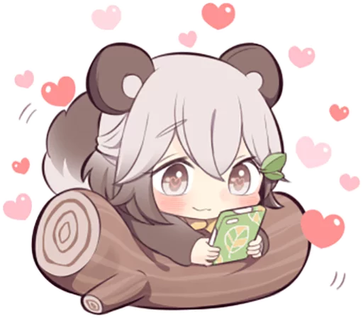 Эмодзи Lovely Raccoon Girl by SR