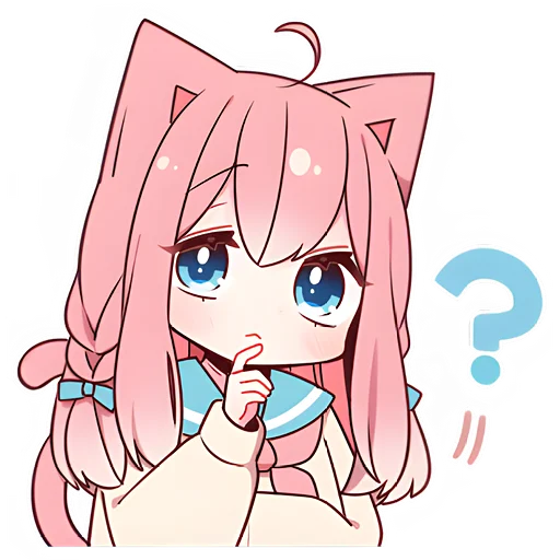 Эмодзи Розовая кошка-тян