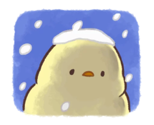 Эмодзи Soft and cute chick winter