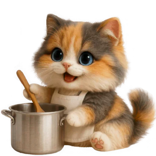 Эмодзи Трехцветный котик