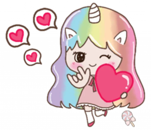 Эмодзи Uni girl in love