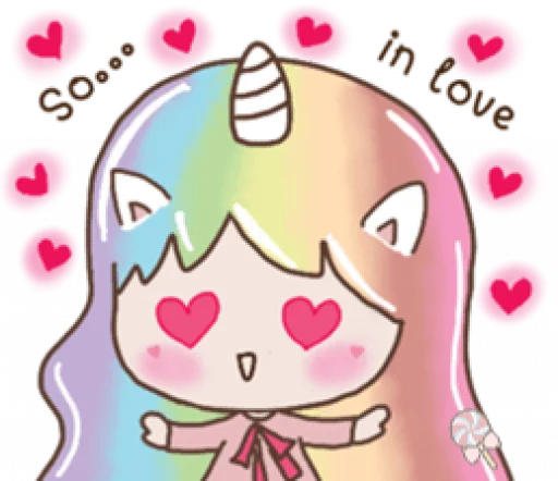 Эмодзи Uni girl in love