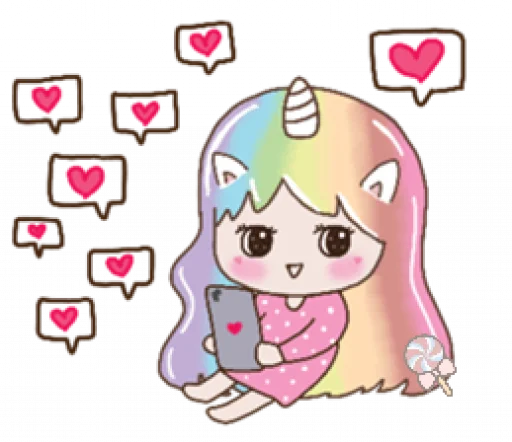 Эмодзи Uni girl in love