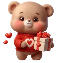 Эмодзи Valentine Bear