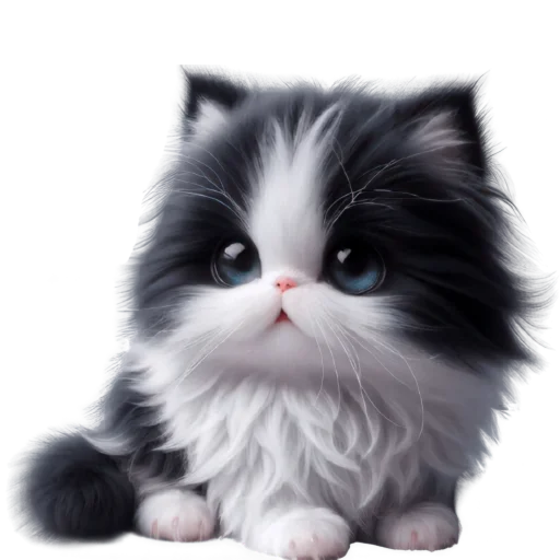 Эмодзи Чернобелая киса