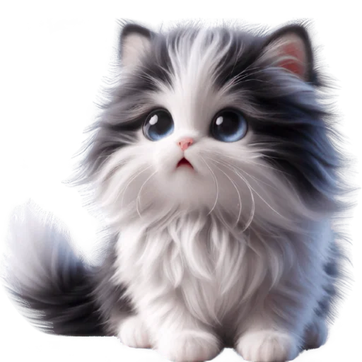 Эмодзи Чернобелая киса