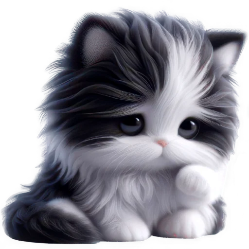 Эмодзи Чернобелая киса