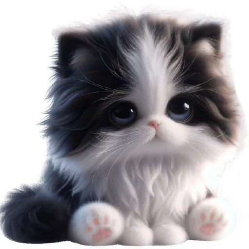 Эмодзи Чернобелая киса