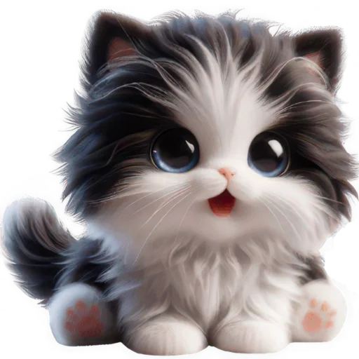 Эмодзи Чернобелая киса