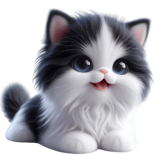 Эмодзи Чернобелая киса