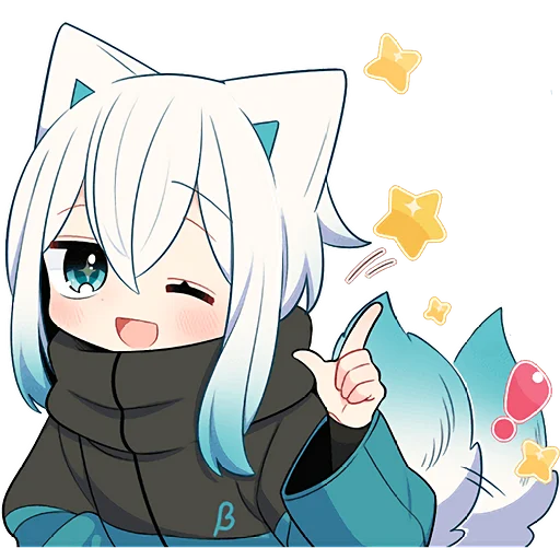 Эмодзи Белый котенок