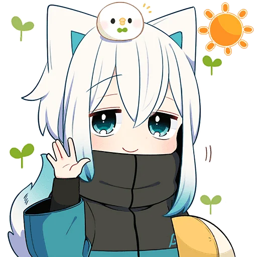 Эмодзи Белый котенок