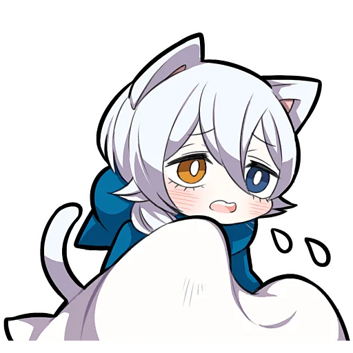 Эмодзи Белый котенок 4