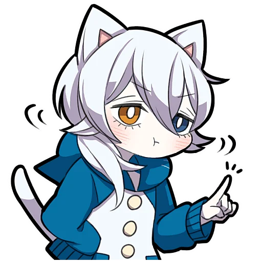 Эмодзи Белый котенок 4