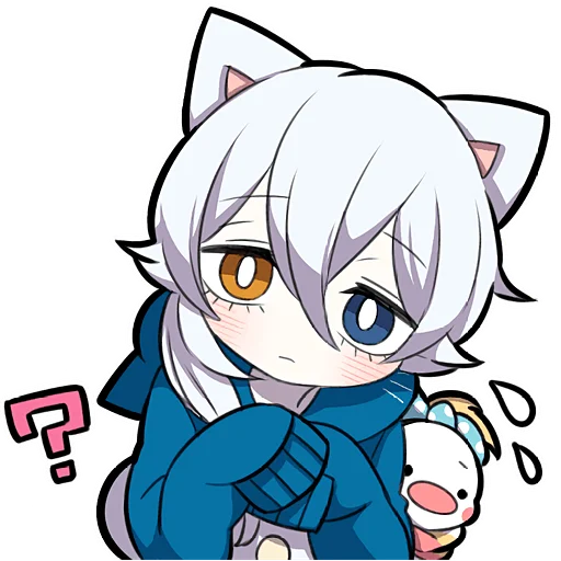 Эмодзи Белый котенок 4