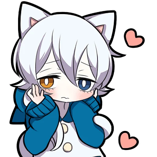 Эмодзи Белый котенок 4