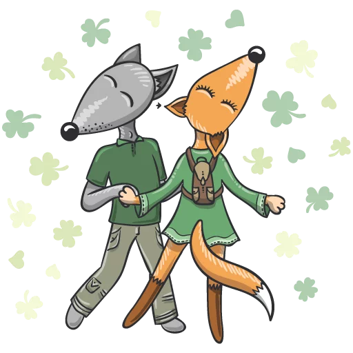 Эмодзи Wolf and Fox