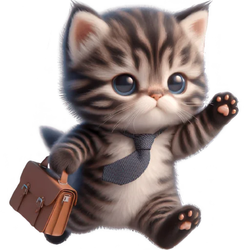 Эмодзи Котенок карьерист