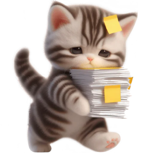 Эмодзи Котенок карьерист