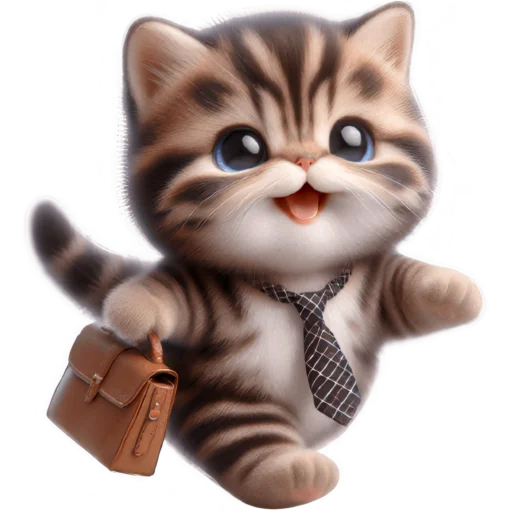 Эмодзи Котенок карьерист