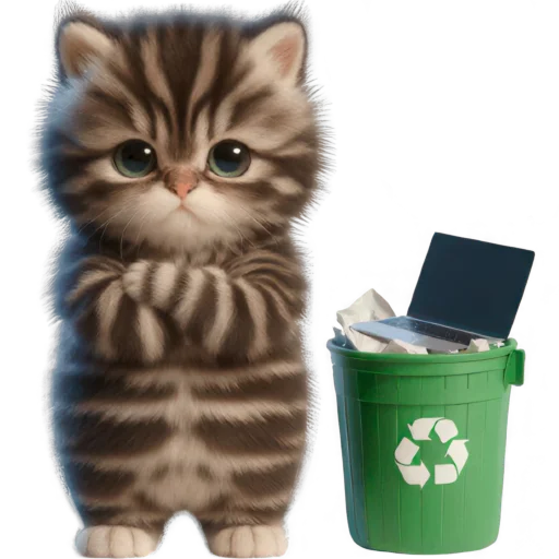 Эмодзи Котенок карьерист