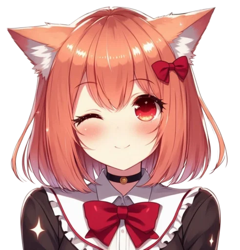 Эмодзи anime cats love