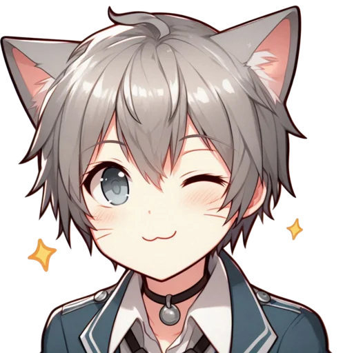 Эмодзи anime cats love